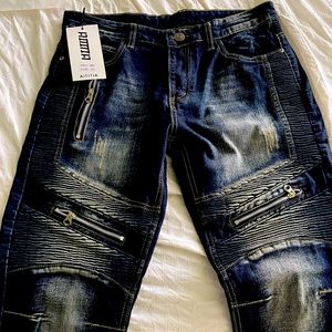 Men’s Biker Slim Straight Fashion Jeans